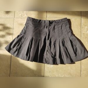 GAP GAPSTRETCH Sz 8 Skirt Women's Juniors Black Dark Wash Pleated Uniform Cotton